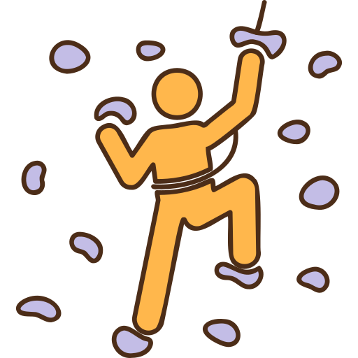 person climbing with a rope