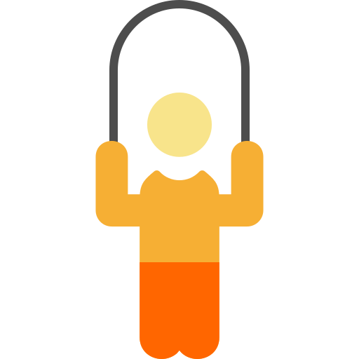 person with orange shirt jumping rope