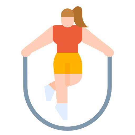 woman with pony-tail jumping-rope